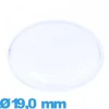 Verre 19,0 mm cambrure prononcée pour montre acrylique Circulaire