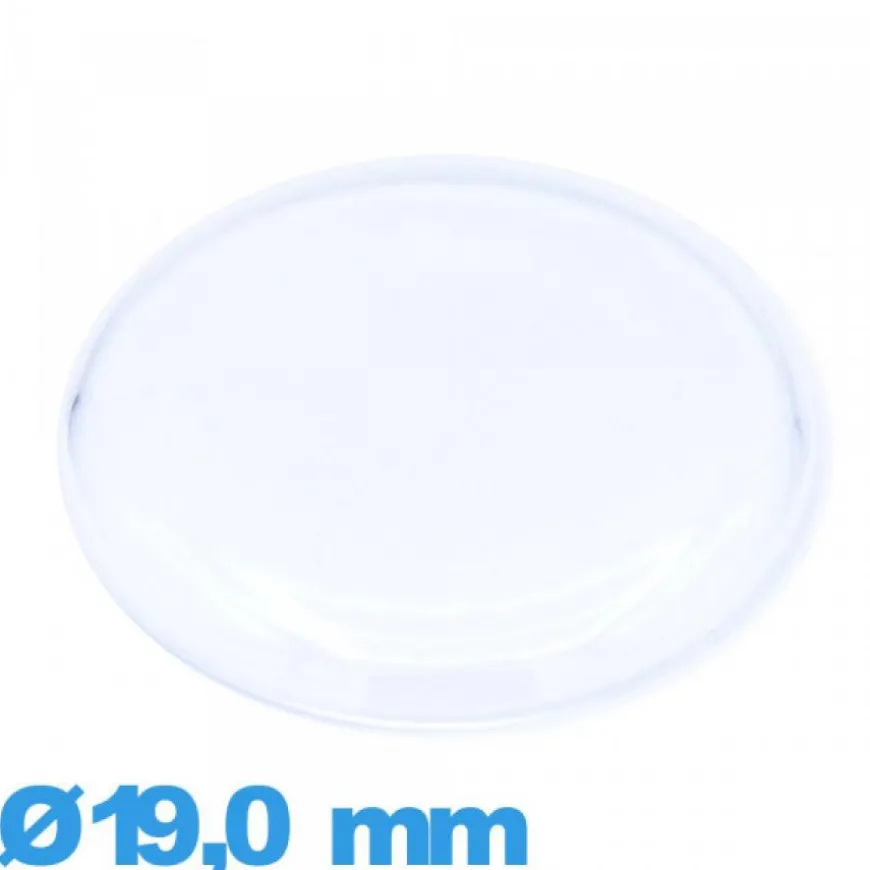 Verre 19,0 mm cambrure prononcée pour montre acrylique Circulaire