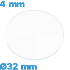 Verre 32 mm circulaire de montre verre minéral