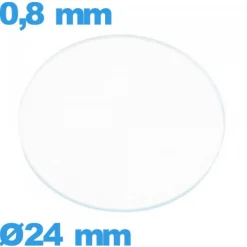 Verre 24 mm circulaire de montre en verre minéral