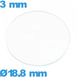 Verre 18,8 mm circulaire de montre en verre minéral