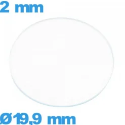 Verre 19,9 mm circulaire montre verre minéral