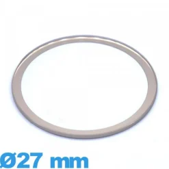 Verre 27 mm circulaire plat avec bordure dorée montre verre minéral