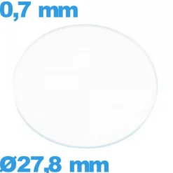 Verre 27,8 mm circulaire plat de montre verre minéral