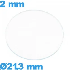 Verre 21,3 mm circulaire plat de montre verre minéral
