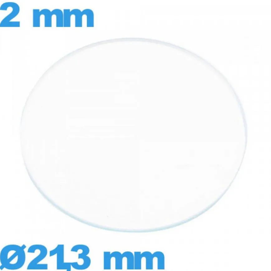 Verre 21,3 mm circulaire plat de montre verre minéral