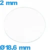 Verre 18,6 mm circulaire plat de montre verre minéral