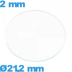 Verre 21,2 mm circulaire plat de montre en verre minéral