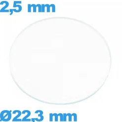 Verre 22,3 mm circulaire plat de montre en verre minéral