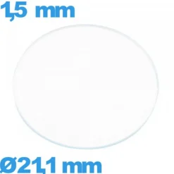 Verre 21,1 mm circulaire plat de montre verre minéral