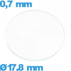 Verre 17,8 mm circulaire plat de montre en verre minéral
