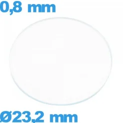 Verre 23,2 mm circulaire plat de montre en verre minéral