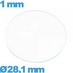 Verre 28,1 mm circulaire plat montre verre minéral