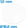 Verre 18,8 mm circulaire plat montre verre minéral