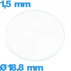 Verre 18,8 mm circulaire plat montre verre minéral