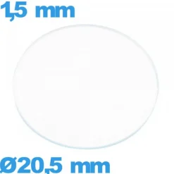 Verre 20,5 mm circulaire plat montre verre minéral