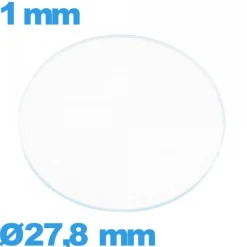 Verre 27,8 mm circulaire plat pour montre en verre minéral