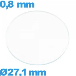 Verre 27,1 mm circulaire plat pour montre en verre minéral