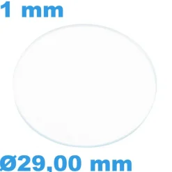 Verre 29 mm Circulaire Plat Saphir pour montre épaisseur 1 mm résistant aux rayures