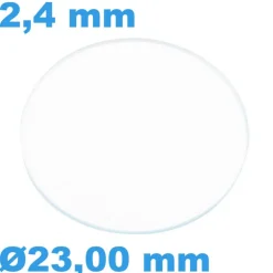 Verre 23 mm Circulaire Plat Saphir de montre épaisseur 2,4 mm résistant aux rayures