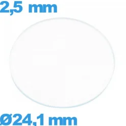 Verre 24,1 mm circulaire pour montre en verre minéral