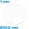 Verre 20,8 mm circulaire pour montre en verre minéral