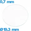 Verre 19,3 mm circulaire pour montre en verre minéral