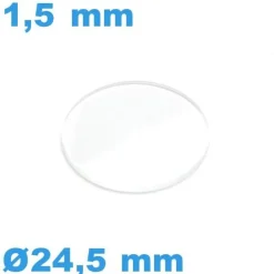 Verre 24,5*1,5 mm de montre  avec chanfrein
