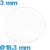 Verre 18,3 mm de montre circulaire verre minéral