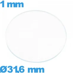 Verre 31,6 mm de montre en verre minéral circulaire