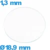 Verre 18,9 mm de montre plat circulaire verre minéral