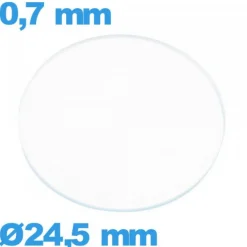 Verre 24,5 mm de montre plat circulaire verre minéral