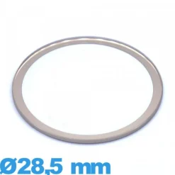 Verre 28,5 mm de montre plat circulaire avec bordure dorée en verre minéral
