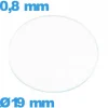 Verre 19 mm de montre verre minéral circulaire