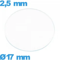 Verre 17 mm de montre verre minéral circulaire