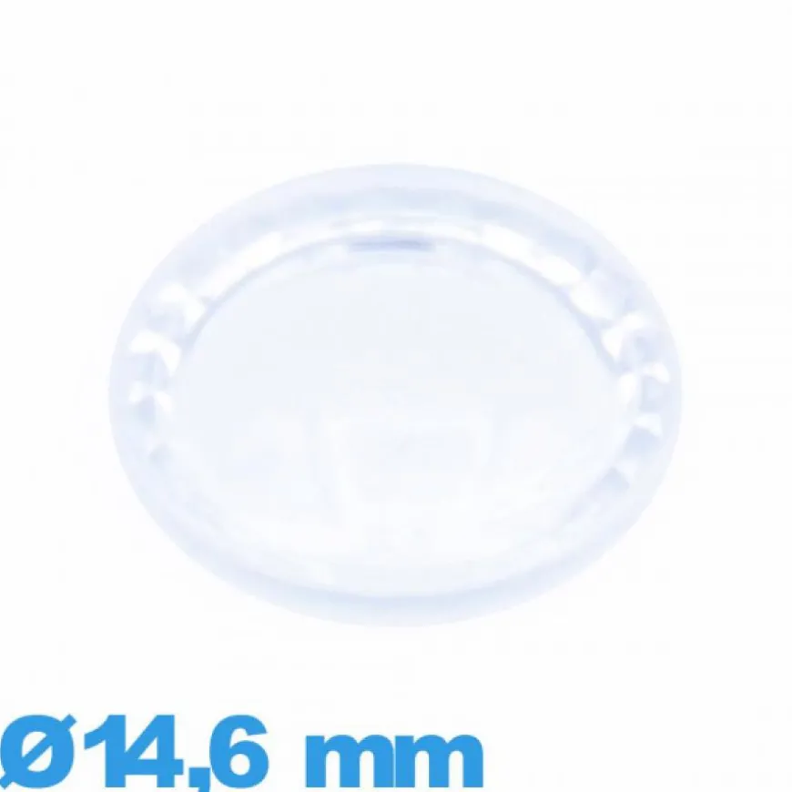 Verre 14,6 mm à facettes saphir montre en plexiglas Circulaire