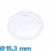 Verre 15,3 mm à facettes saphir pour montre Plastique Circulaire