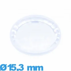 Verre 15,3 mm à facettes saphir pour montre Plastique Circulaire