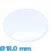 Verre 18,0 mm légèrement bombé Circulaire pour montre en acrylique