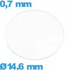 Verre 14,6 mm montre circulaire en verre minéral