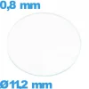 Verre 11,2 mm montre circulaire en verre minéral