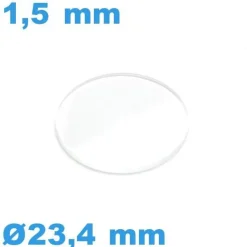 Verre 23,4*1,5 mm Montre Minéral Biseauté Plat