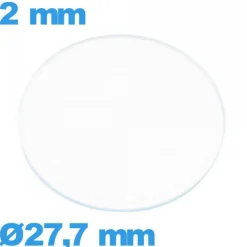 Verre 27,7 mm montre plat circulaire verre minéral
