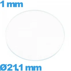 Verre 21,1 mm montre plat circulaire en verre minéral