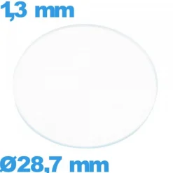 Verre 28,7 mm montre plat circulaire en verre minéral