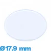 Verre 17,9 mm plat et fin Circulaire pour montre en Plastique