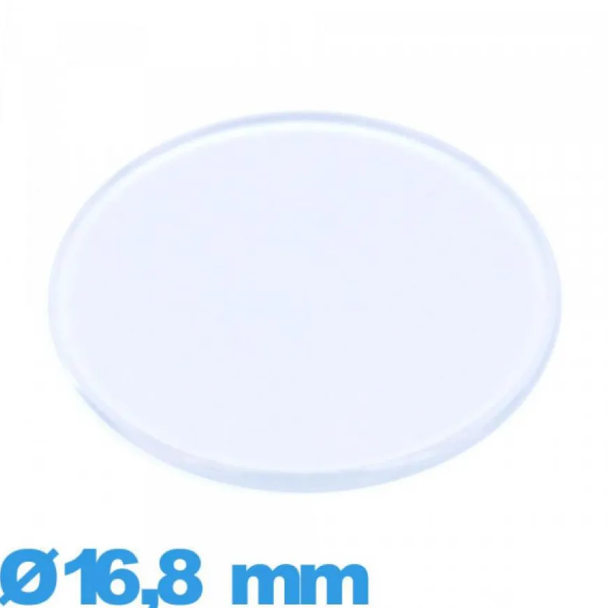Verre 16,8 mm plat et fin de montre en plexiglas Circulaire