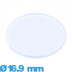 Verre 16,9 mm plat et fin montre Plastique Circulaire