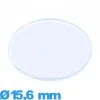 Verre 15,6 mm plat et fin pour montre plexiglas Circulaire