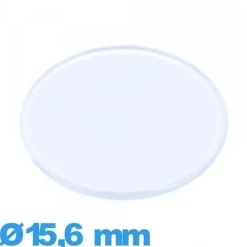 Verre 15,6 mm plat et fin pour montre plexiglas Circulaire